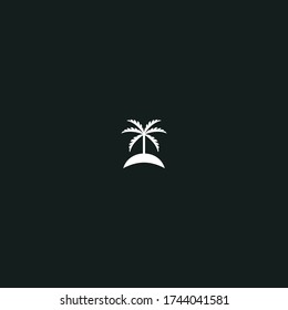 Palm Beach logo icon template design in Vector illustration