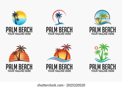 Palm beach logo vector designs
