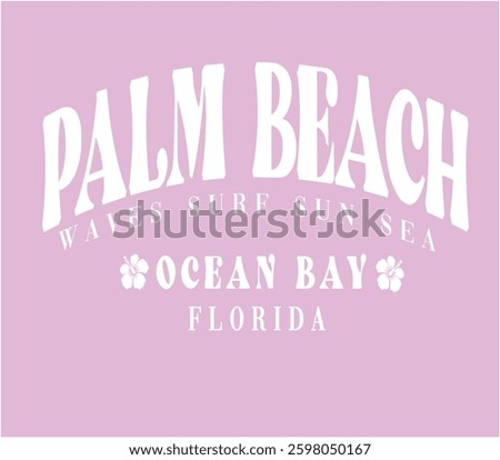 palm beach pink ocean graphic USA Trending Graphic Tee t-shirt logo slogan artwork typography tote badge emblem crest Fashion Apparel 