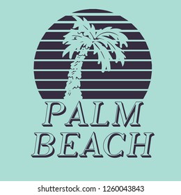 Palm Beach slogan for T-shirt printing design and various jobs, typography, vector print design. 