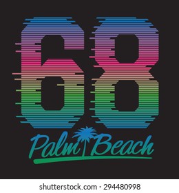 Palm beach sport, typography, t-shirt graphics, vectors