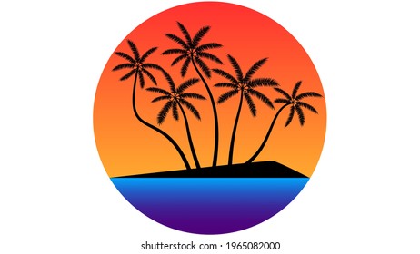 Palm beach, sun and sea.