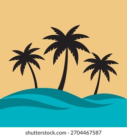 Palm Beach Tree Horizon Line Silhouette