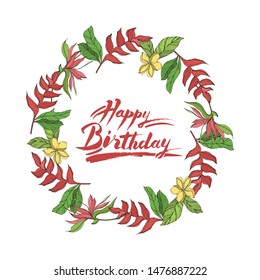 Palm beach tree leaves on white background