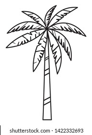 Palm beach tree nature cartoon vector illustration graphic design