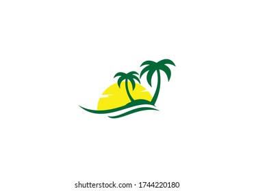 palm beach tree vector icon