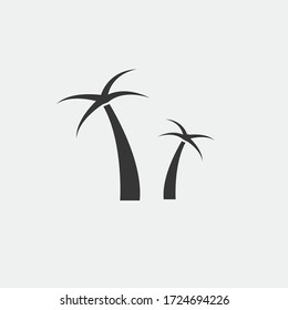 palm beach trees vector icon tropical travel icon