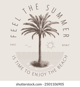 PALM BEACH TSHIRT VECTOR ILLUSTRATION