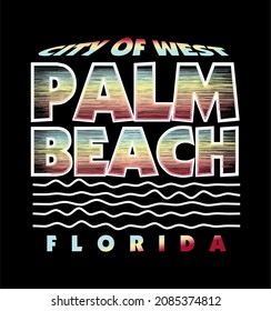 Palm Beach Typography Vector Lettering For T shirt Design