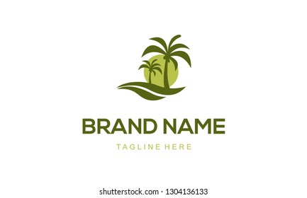 Palm Beach Vacation Holiday Abstract Creative Vector Logo