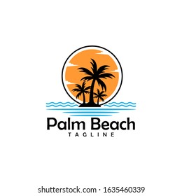 Palm Beach Vector Logo Design Abstract Stock Vector (Royalty Free ...