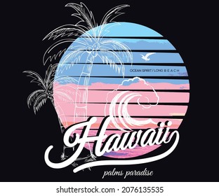 Palm beach vector t shirt design. 