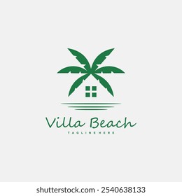 palm beach villa logo vetor. modelos de logotipo