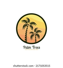 palm beach vintage logo design template vector