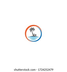 Palm beach, vitamin logo concept illustration