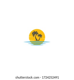 Palm beach, vitamin logo concept illustration