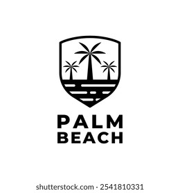 Palm Beach Wave Island idea de concepto de diseño de logotipo