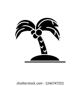 Palm black icon, vector sign on isolated background. Palm concept symbol, illustration 