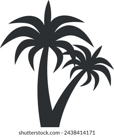 Palm black symbol. Exotic beach icon. Resort symbol