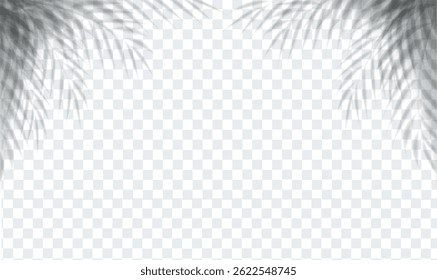 Palm Branch Overlay With Isolated Transparent Background, With Gradient Mesh, Vector Illustration