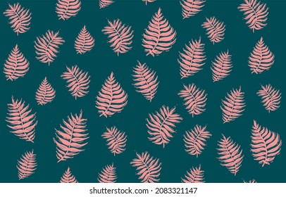 Palm branch set, hand drawn illustration.