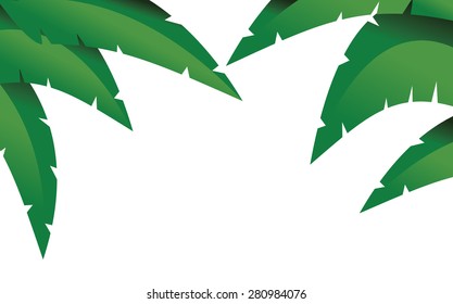 Palm branches clip art isolated on white