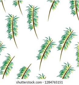 palm branches on white background vector