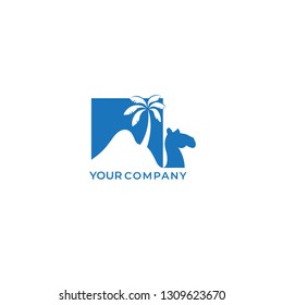 Palm Camel Mountain Logo Design 