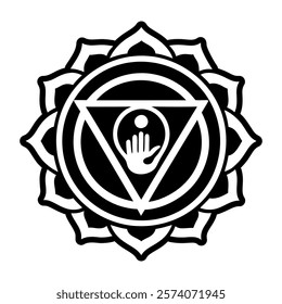 Palm chakra icon in filled style