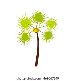 Palm chamaerops icon in flat style isolated on white background. Flora symbol