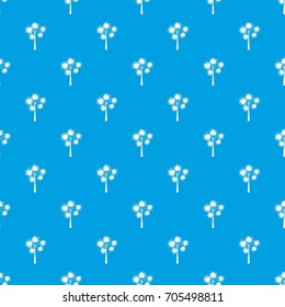 Palm chamaerops pattern repeat seamless in blue color for any design. Vector geometric illustration