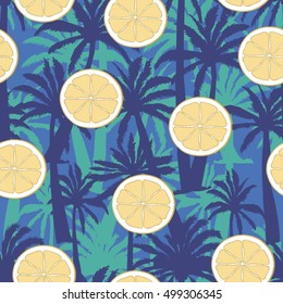palm and citrus - vector, illustration