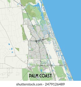 Palm Coast, Florida, USA Karte Poster Kunst