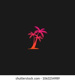 Palm Coconut Tree Icon Logo Template Design