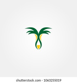 Palm Coconut Tree Icon Logo Template Design