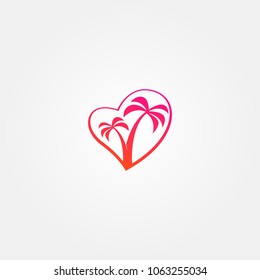 Palm Coconut Tree Icon Logo Template Design