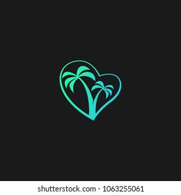 Palm Coconut Tree Icon Logo Template Design