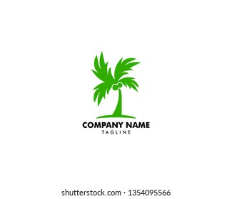 Palm Coconut Tree Icon Logo Template Design