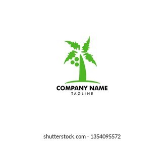 Palm Coconut Tree Icon Logo Template Design