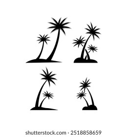 Palm, coconut tree icon vector on white background