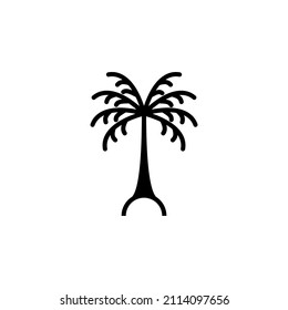 Palm, Coconut, Tree, Island, Beach Solid Icon Vector Illustration Logo Template. Suitable For Many Purposes.