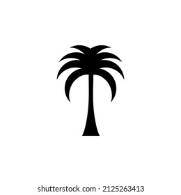 Palm, Coconut, Tree, Island, Beach Solid Icon Vector Illustration Logo Template. Suitable For Many Purposes.