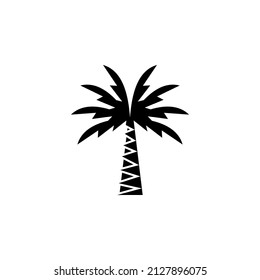 Palm, Coconut, Tree, Island, Beach Solid Icon Design Concept For Web And UI, Simple Icon Suitable for Any Purposes.