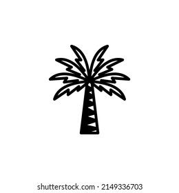Palm, Coconut, Tree, Island, Beach Solid Line Icon Vector Illustration Logo Template. Suitable For Many Purposes.