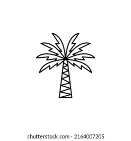 Palm, Coconut, Tree, Island, Beach Thin Line Icon Vector Illustration Logo Template. Suitable For Many Purposes.