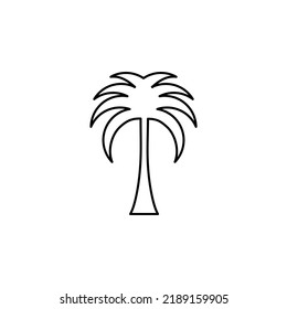 Palm, Coconut, Tree, Island, Beach Thin Line Icon Vector Illustration Logo Template. Suitable For Many Purposes.