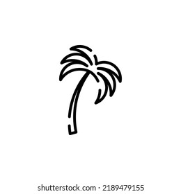 Palm, Coconut, Tree, Island, Beach Dotted Line Icon Vector Illustration Logo Template. Suitable For Many Purposes.