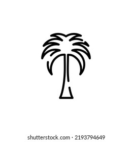 Palm, Coconut, Tree, Island, Beach Dotted Line Icon Vector Illustration Logo Template. Suitable For Many Purposes.