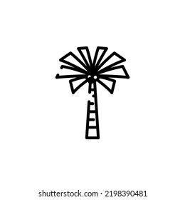 Palm, Coconut, Tree, Island, Beach Dotted Line Icon Vector Illustration Logo Template. Suitable For Many Purposes.