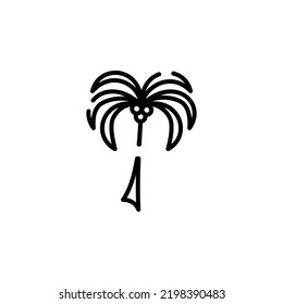Palm, Coconut, Tree, Island, Beach Dotted Line Icon Vector Illustration Logo Template. Suitable For Many Purposes.